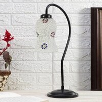 Multicolor Mosaic Glass Curvy Table lamp with Iron Base (EN22)