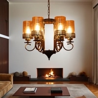 Eliante 6-Light Mild Steel Chandelier, Modern Hanging Ceiling Light Fixture For Living Room Or Dining Room