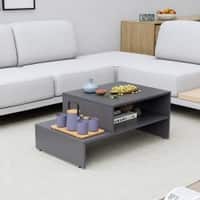Hexa Engineered Wood Modern Center Table For Living Room In Slate Grey
