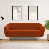 Colam Velvet 3 Seater Sofa in Orange Colour