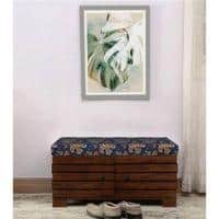 Liliana Shoe Rack With Seating In Honey Oak Finish