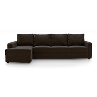 Apollo Compact Sofa (Colour : Chocolate, Cushion : Hard, Seating Capacity : Left Aligned 3 Seater + Left Aligned Chaise + Ottoman)