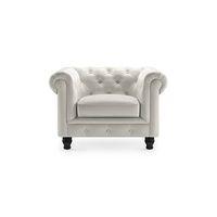 Winchester 1 Seater Half Leather Sofa in White Colour