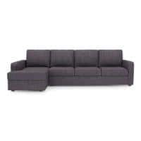 Apollo Compact Fabric Sectional Compact Sofa (Colour : Steel, Cushion : Hard, Back Type : Regular, Seating Capacity : Left Aligned 3 Seater + Left Aligned Chaise)