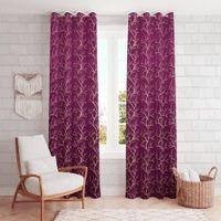 Golden Velvet Abstract Pack of 2 Pieces Blackout Window Curtain