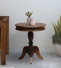 Broo Sheesham Wood End Table In Provincial Teak Finish
