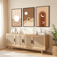 The Castle Decor Boho Abstract Botanical Wall Art Set of 3 Design 8 11x17 Inch