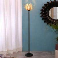 Boone Black Bamboo Shade Floor Lamp