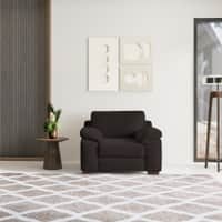 Esquel Premium 1 Seater Fabric Sofa in Deep Brown Velvet Colour