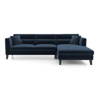 Lewis Sectional Sofa (Colour : Cobalt, Cushion : Soft, Seater : Right Aligned 3 Seater + Right Aligned Chaise)