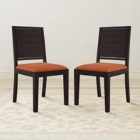 Oribi Solid Wood Dining Chair Set Of 2 In Mahogany Finish