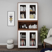 Mobley Display Bookcase Walnut And Frosty White