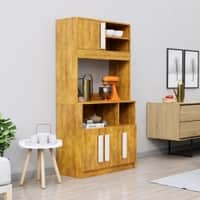 Hexa Red Crockery Unit Multipurpose Wooden Cabinet in Giant Wood Colour