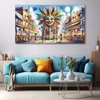The Castle Decor Carnival Art Wall Painting Wooden Framed 27x48 Inch (Style 2)