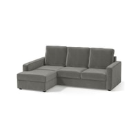Apollo Sofa (Colour : Ash Grey Velvet, Cushion : Hard, Back Type : High Back, Seating Capacity : Left Aligned 2 Seater + Left Aligned Chaise)