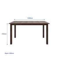 Seattle Starter Dining Set 1+6 (Rubberwood, Dark Cappuccino Finish)