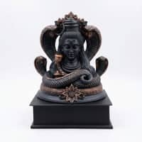Devotional Divine Aura Shiva Statue in Brown and Gold Colour