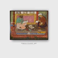 Colophon Portrait Khamsa Nizami Canvas Wall Prints Canvas Wall Prints Set of 2 Multicolor Matte