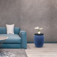 Metalsmith Metal Side Table in Blue Finish