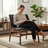 Scandinavian Heath Lounge Chair Cocoa Finish