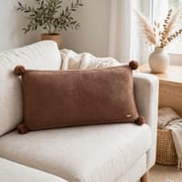 Jersey Chunky Knit Rust Decorative Cushion Cover 12 x 20 Inches