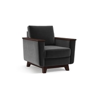 Corby Premium 1 Seater Fabric Sofa in Pebble Grey Colour