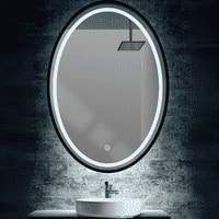 Oval Framed LED  Mirror Black Matte Gold Rose Gold Brushed Silver