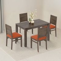 Atlas Solid Wood 4 Seater Dining Table With Atlas Dining Chair Set