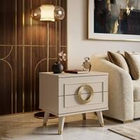 Aurora Engineered Wood Bed Side Table in Pumic Grey