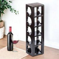 Wembley Sheesham Wood Wine Rack in Dark Walnut Finish