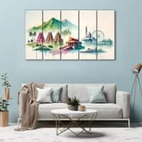 The Castle Decor Temple Art Wall Painting Wooden Framed 27x48 Inch