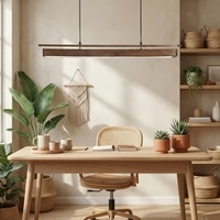 Art Deco 48 Brown Solid Wood Single Hanging Light