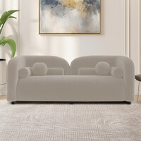 Homro Velvet 2 Seater Sofa in Cream Colour