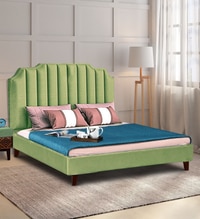 Eliana Engineered Wood Queen Size Non Storage Bed In Provincial Teak Finish