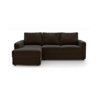 Apollo Compact Sofa (Colour : Chocolate, Cushion : Soft, Seating Capacity : Left Aligned 2 Seater + Left Aligned Chaise + Ottoman)