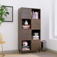 Hexa Engineered Wood Bookshelf Multipurpose Storage Rack in Giant Wood and Frosty White