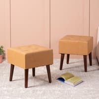 Axel Faux Leather Wooden bench for bedroom Set of 2