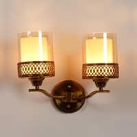 Eliante Gyan Iron Wall Light With Glass In Gold Colour