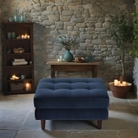 Brit Ottoman in Midnight Blue Colour