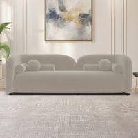Homro Velvet 3 Seater Sofa in Cream Colour