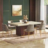 Gabriele Onex 6 Seater Dining Table With Set Of 6 Olivia Dining Chairs
