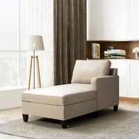 Alba Fabric Chaise Lounger in Cream Colour