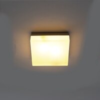 Salina Square Large Flush Ceiling Light In Grey Finish