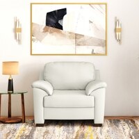 Farina 1 Seater Half Leather Sofa In Polaris