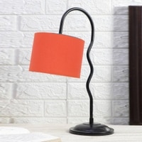 Orange cotton Zig Zag Curvy table lamp with Iron Base (SP26)