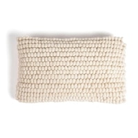 Popcorn Textured Handwoven Woolen Lumbar Cushion Cover
