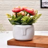 Full Bloom Artificial Plant With Nordic Face Planter