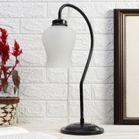 Milky Frosted Glass Curvy Table lamp with Iron Base (SP47)