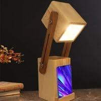 Toby Wooden Table Lamp With Mobile Stand