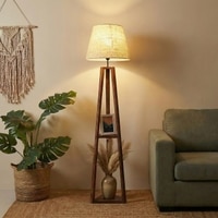 Vantage Beige Jute Floor Lamp with Beige Jute Base